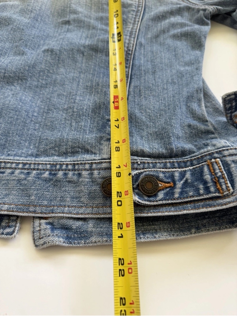 Hollister Surf 1972 Women's Cute Light Wash Short denim Jean Jacket Size M - Picture 7 of 7
